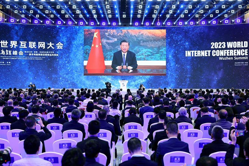 ҚХР Төрағасы Си Цзиньпин 2023 жылғы Учжэньдағы Дүниежүзілік интернет-конференция саммитінің ашылу салтанатында бейне хабарлама жасады