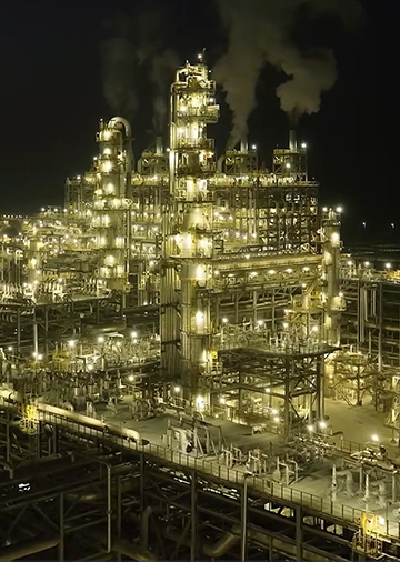 Тарым екінші кезең этилен жобасының түнгі көрінісі