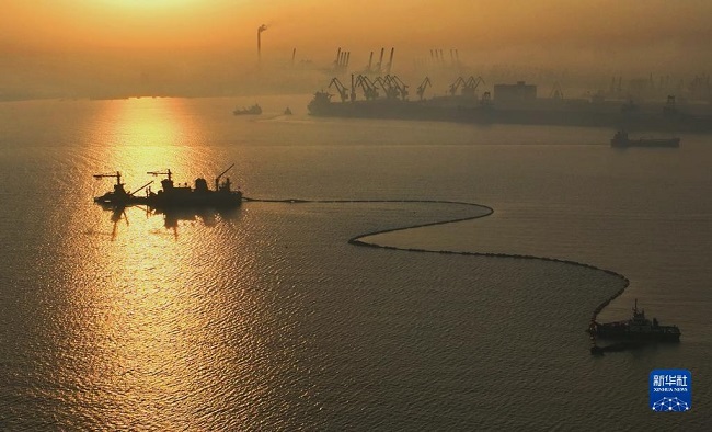 Таншаньдағы Танганның төртінші портында 250 000 тонналық каналдың құрылысы сәтті жалғасуда