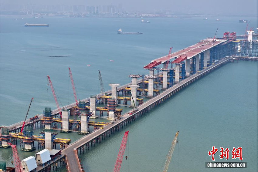 Сямэнь-Цзиньмэнь көпірі (Сямэнь учаскесі) жобасының құрылысы қарқынды жүріп жатыр