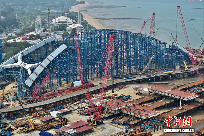 Сямэнь-Цзиньмэнь көпірі (Сямэнь учаскесі) жобасының құрылысы қарқынды жүріп жатыр